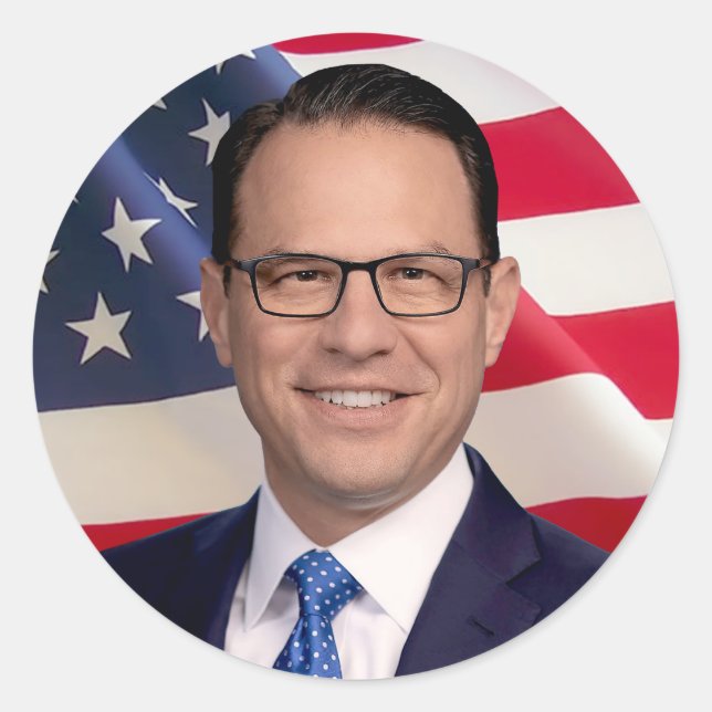 Pegatina Redonda Josh Shapiro para América (Anverso)