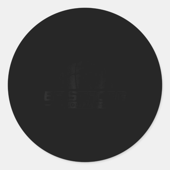 Pegatina Redonda Joshua 1_9-strong &amp; Courageous Basketball Them (Anverso)