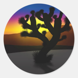Pegatina Redonda Joshua Tree