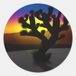 Pegatina Redonda Joshua Tree