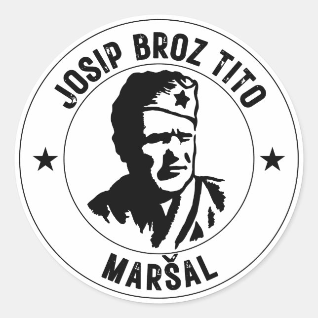 Pegatina Redonda Josip Broz Tito Maršal (Anverso)