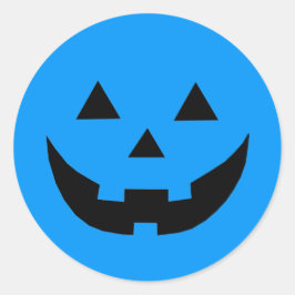 Pegatina Redonda Jota de calabaza azul o linterna Autismo Concienci