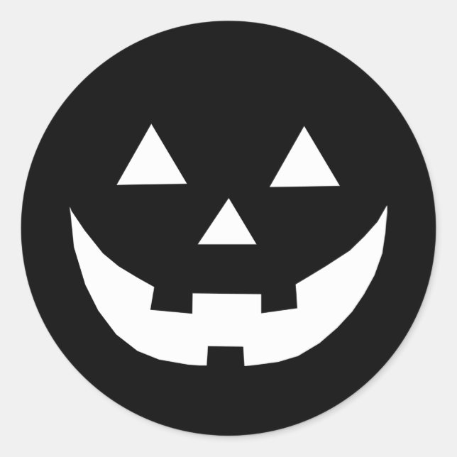 Pegatina Redonda Jota negra fantasmal o linterna alarmista Hallowee (Anverso)
