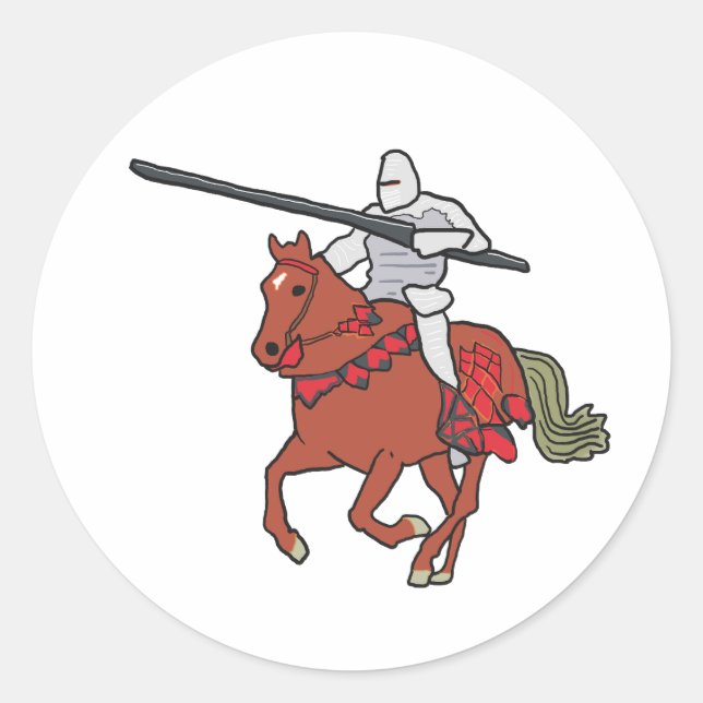 Pegatina Redonda Jousting Knight (Anverso)