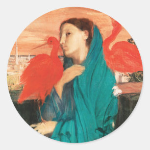 Pegatina Redonda Joven con Bella Artes del ibis por Edgar Degas