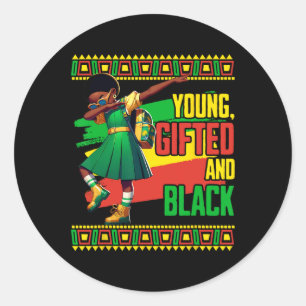 Pegatina Redonda Joven Gifted E Historia Negra Mes Del 19 De Junio 