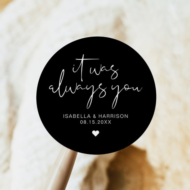 Pegatina Redonda JOVI Edgy Modern Wedding Favor (Subido por el creador)