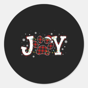 Pegatina Redonda Joy Buffalo Rojo Perro Paw Navidades de impresión