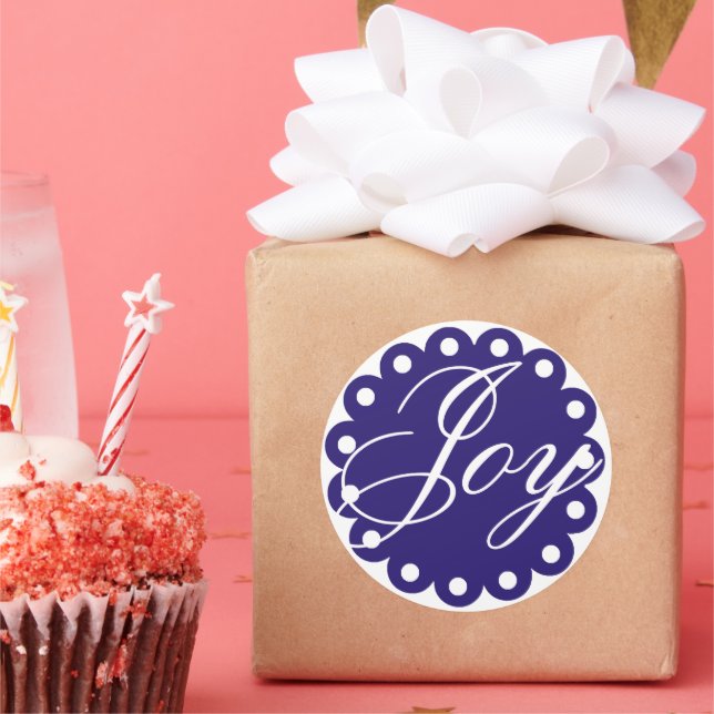Pegatina Redonda Joy Homemade Navidades Fiesta Holiday (Fiesta)