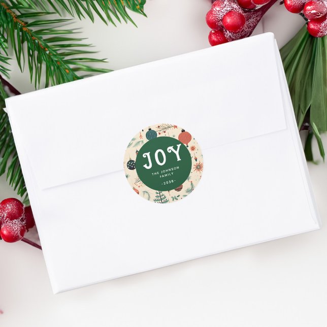 Pegatina Redonda ¡JOY! Navidad (Subido por el creador)