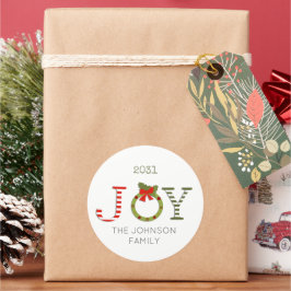 Pegatina Redonda Joy-Navidades
