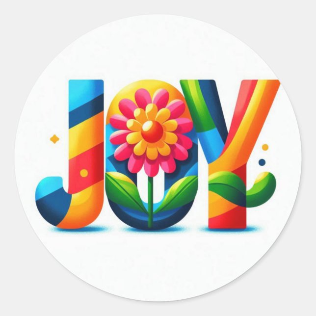 Pegatina Redonda Joy Pegatinas (Anverso)