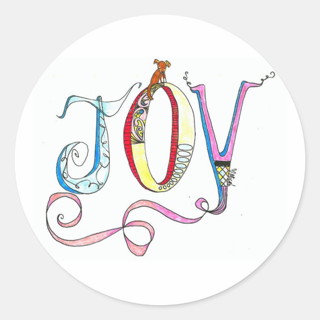 Pegatina Redonda Joy Pegatinas (Anverso)