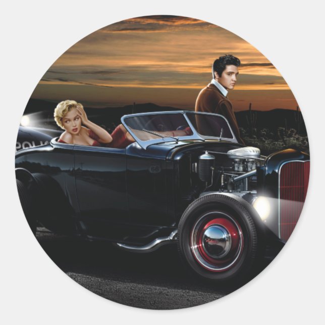 Pegatina Redonda Joy Ride (Anverso)