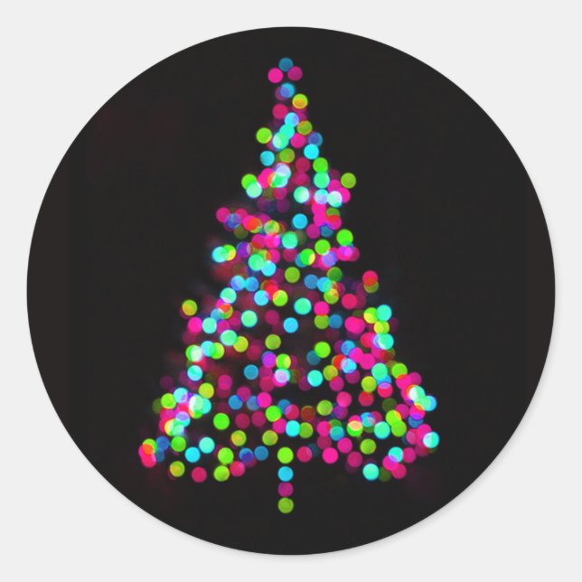 Pegatina Redonda Joyas de árbol de Navidad (Anverso)