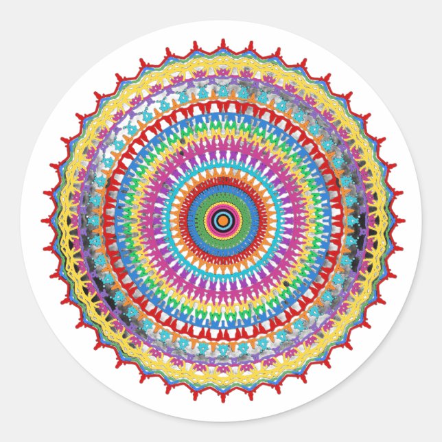 Pegatina Redonda Joyburst mandala clipart (Anverso)
