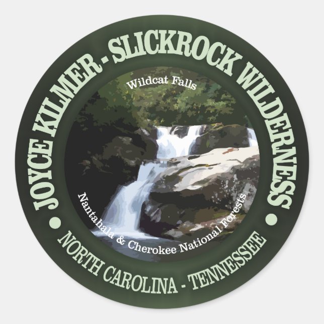 Pegatina Redonda Joyce Kilmer-Slickrock Wilderness (Anverso)