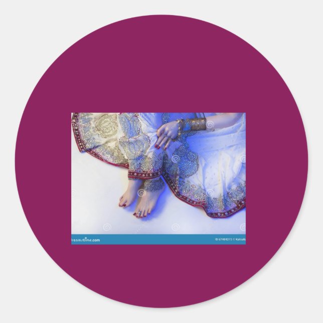 Pegatina Redonda Joyería Oriental Bridal (Anverso)