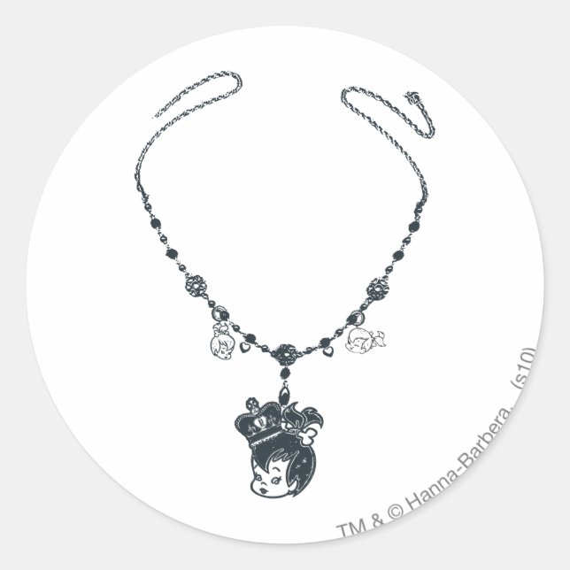 Pegatina Redonda Joyería real PEBBLES™ (Anverso)