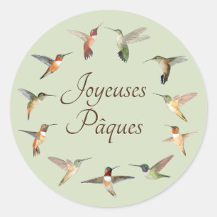 Pegatina Redonda Joyeuses Pâques