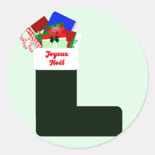 Pegatina Redonda Joyeux Noel