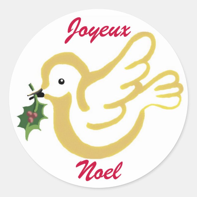 Pegatina Redonda Joyeux Noel (Anverso)