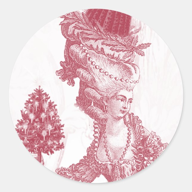Pegatina Redonda Joyeux Noel (rouge) (Anverso)