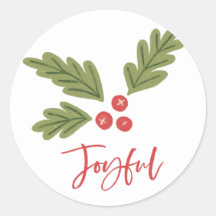 Joyful Holly Berry Moderno Negrita vacaciones Rojo