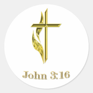 Pegatina Redonda Juan 3:16