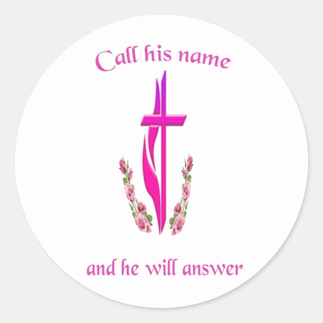 Pegatina Redonda Juan 3:16 (Anverso)