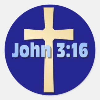 Pegatina Redonda Juan 3:16
