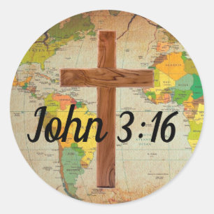Pegatina Redonda Juan 3:16
