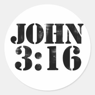 Pegatina Redonda Juan 3:16
