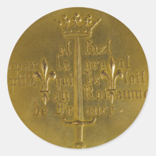 Pegatina Redonda Juana de Arco