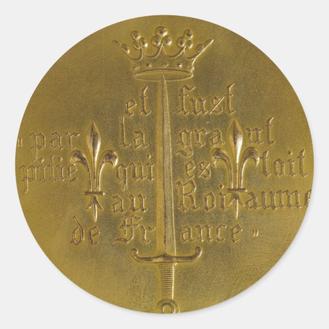 Pegatina Redonda Juana de Arco (Anverso)