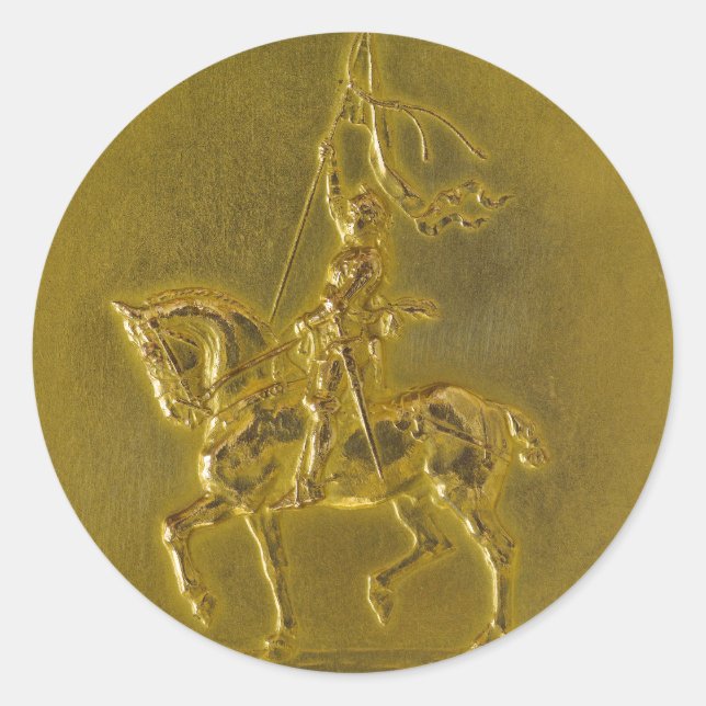 Pegatina Redonda Juana de Arco (Anverso)