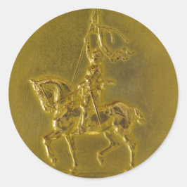 Pegatina Redonda Juana de Arco