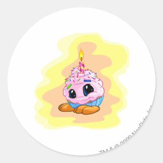 Pegatina Redonda Jub Jub de cumpleaños