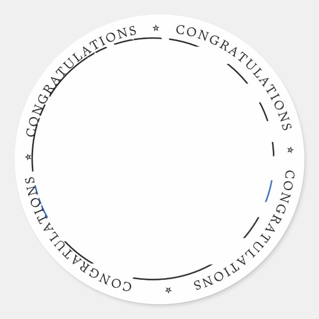 Pegatina Redonda Jubilación de oficial de policía Línea Azul delgad (Anverso)