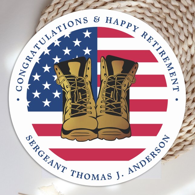Pegatina Redonda Jubilación del Ejército Militar Estados Unidos Fie (Subido por el creador)