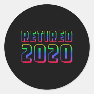 Pegatina Redonda Jubilación jubilada 2020 Retiro Abuelo Gracioso re