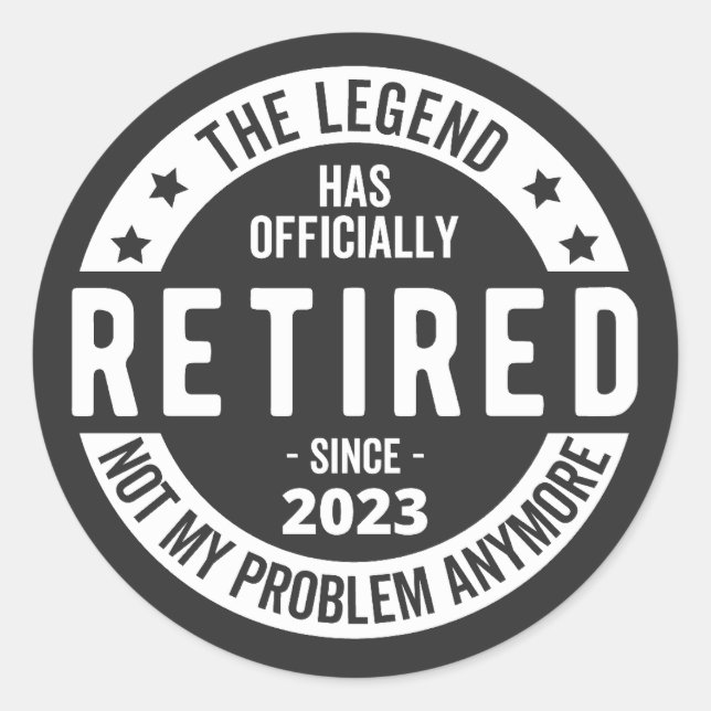 Pegatina Redonda jubilado 2023 (Anverso)