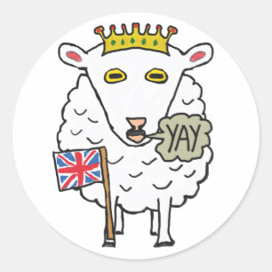 Pegatina Redonda Jubilee Royal Sheep