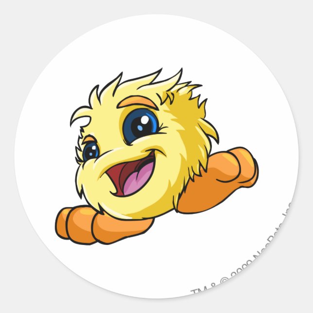 Pegatina Redonda JubJub Amarillo (Anverso)