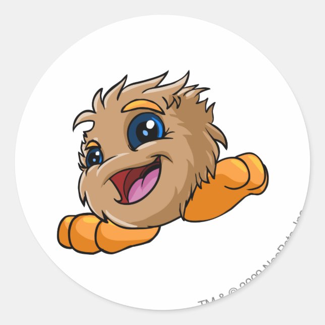 Pegatina Redonda JubJub Brown (Anverso)