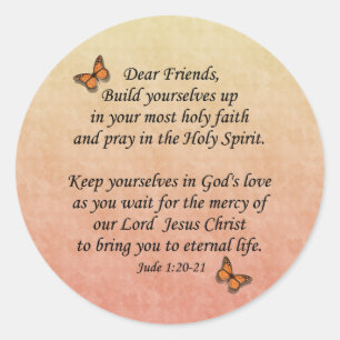 Pegatina Redonda Jude 1:20-21 ~ Santa Fe