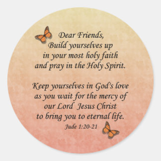 Pegatina Redonda Jude 1:20-21 ~ Santa Fe