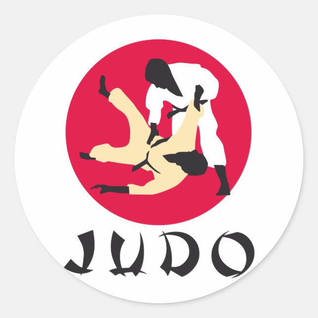 Pegatina Redonda Judo (Anverso)