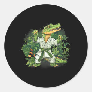 Pegatina Redonda Judo Caimán Naturaleza Kickboxing Taekwondo Artes 