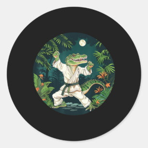 Pegatina Redonda Judo Cocodrilo Naturaleza Kickboxing Taekwondo Art